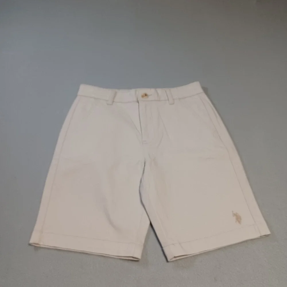 US Polo Assn Boys Tan Khaki Chino Shorts Size 12 Adjustable Waist 12-WU-US-1738
